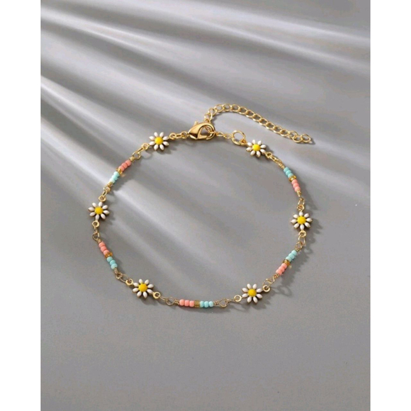 Flower & Bead Anklet - Picture 4 of 4